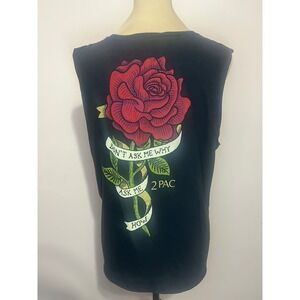 2PAC Don't Ask Me Why Lace Up Tank Women's XXL Rose Graphic Amaru Bravado 2017